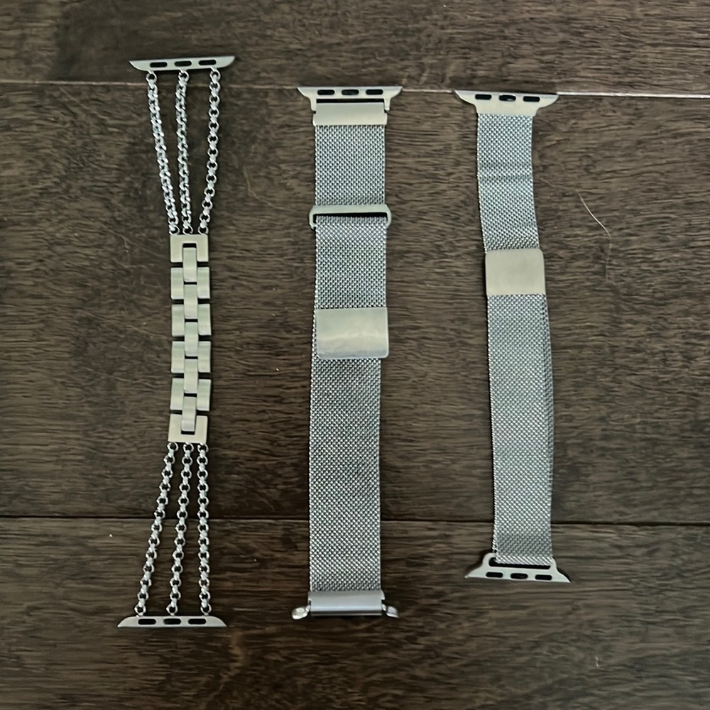 Stainless Silver Bands for 38mm Apple Watch - 3 in set